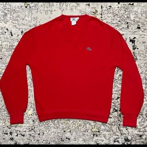 Vintage IZOD Lacoste Blue Tag V-Neck Sweater XL